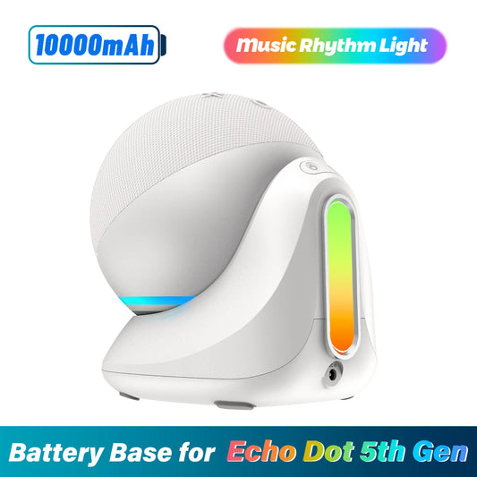 Portable Charger Power Bank for Alexa Speaker Echo Dot 5Th Gen RGB Battery Base Music Rhythm Lights ED5 10000Mah Docking Station